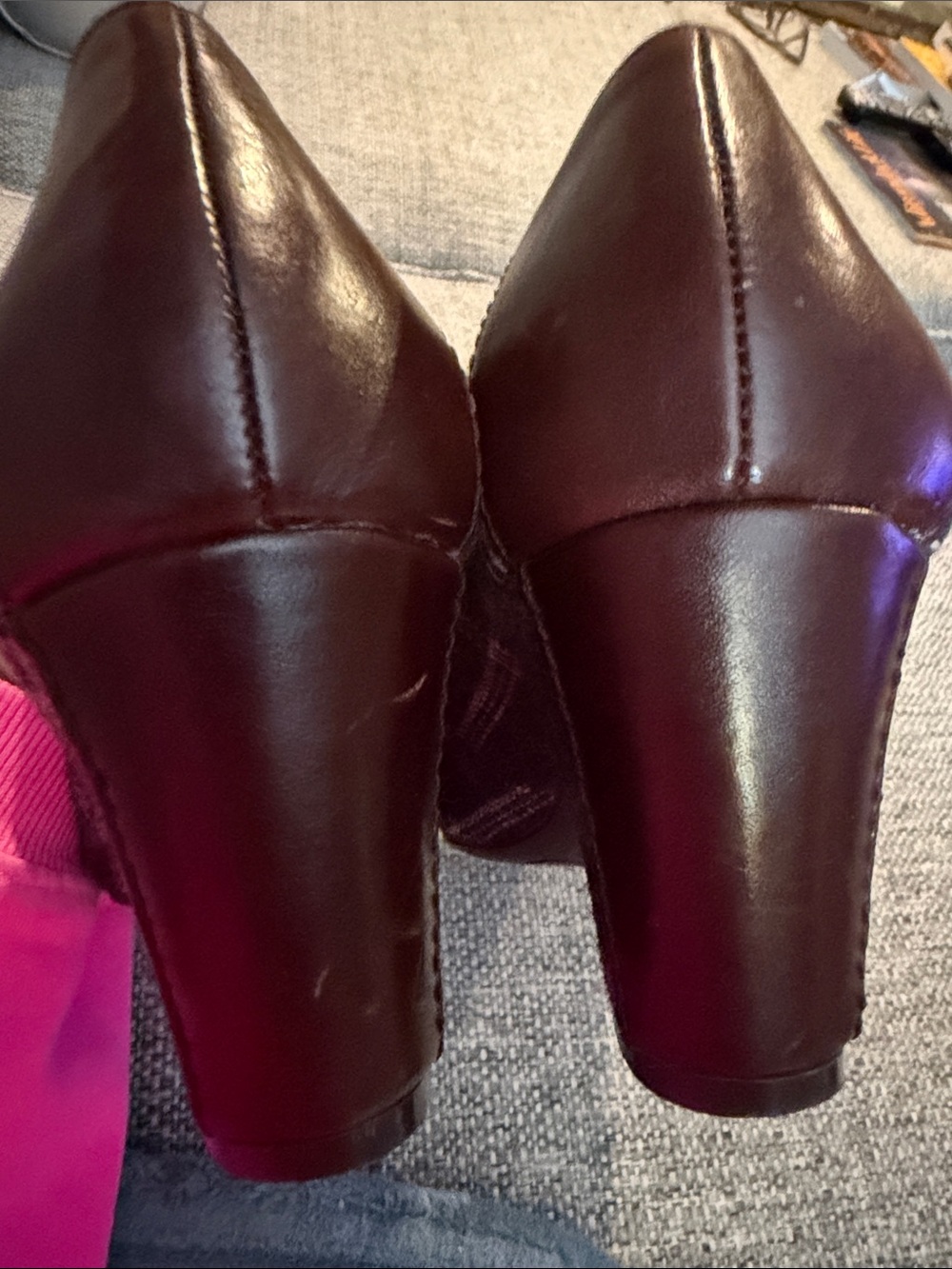 Etienne Aigner Zane Plaid Fabric & Leather
Trim Block Heel Pumps - Size 8M - Picture 8 of 14